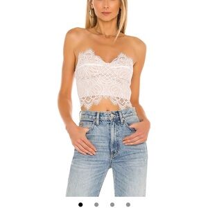 superdown White Lace Crop Top from REVOLVE